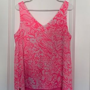 Lilly Pulitzer reversible top hot pink size M